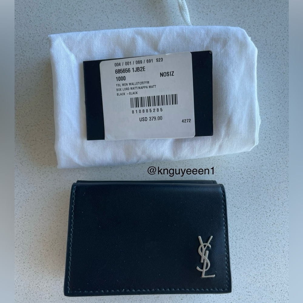 YSL BLACK MEN MONOGRAM LEATHER